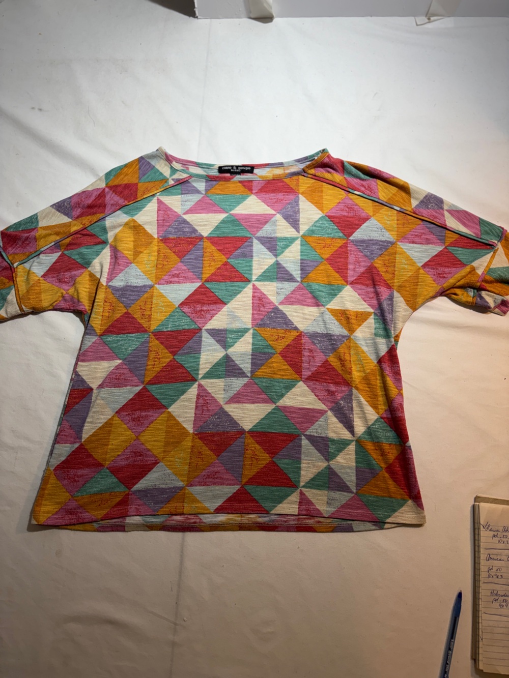Cable & Gauge Petite Multicolor Geometric Top Sz small